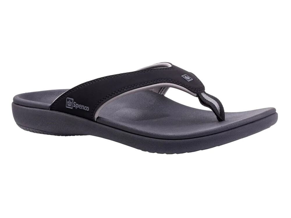 Spenco Yumi Men's Orthotic Flip Flops Black / Black - 10 Wide